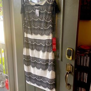 White Dress with Black Lace Never Worn